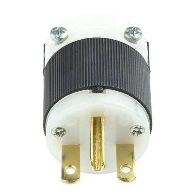 Hubbell USA Mains Plug, 15A, Cable Mount, 250 V