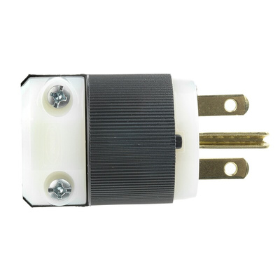 Hubbell USA Mains Plug, 15A, Cable Mount, 250 V