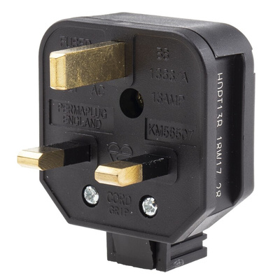 Masterplug UK Mains Plug, 13A, Cable Mount, 250 V ac