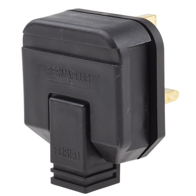 Masterplug UK Mains Plug, 13A, Cable Mount, 250 V ac