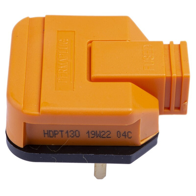 Planet-Wattohm UK Mains Plug, 13A, Cable Mount, 250 V ac