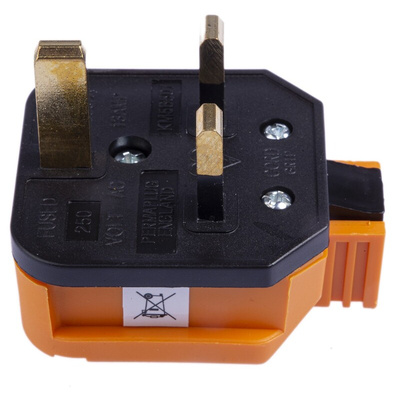 Planet-Wattohm UK Mains Plug, 13A, Cable Mount, 250 V ac