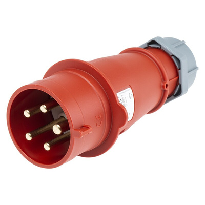 MENNEKES, AM-TOP IP44 Red Cable Mount 3P + N + E Industrial Power Plug, Rated At 32A, 400 V
