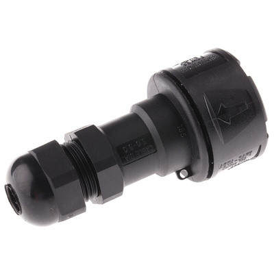 3 Pole IP68 Rating Cable Mount Male Mains Inline Connector Rated At 16A