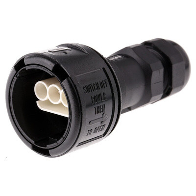 3 Pole IP68 Rating Cable Mount Male Mains Inline Connector Rated At 16A