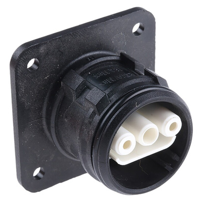 3 Pole IP68 Rating Panel Mount Male IEC Connector Rated At 16A
