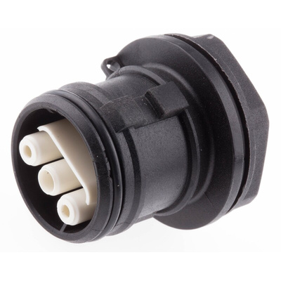 3 Pole IP68 Rating Panel Mount Female IEC Connector Rated At 16A