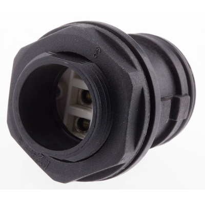 3 Pole IP68 Rating Panel Mount Female IEC Connector Rated At 16A
