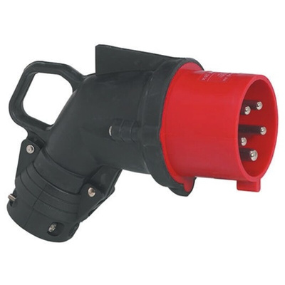 Legrand, HYPRA IP44 Red Cable Mount 3P + E Right Angle Industrial Power Plug, Rated At 32A, 415 V