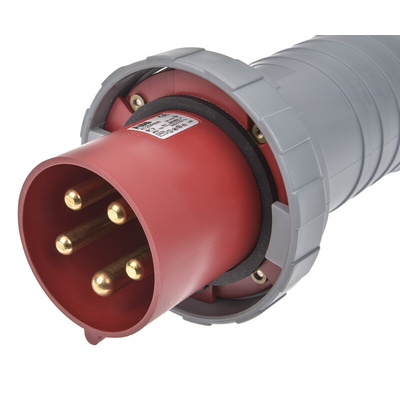 ABB, Tough & Safe IP67 Red Cable Mount 3P + N + E Industrial Power Plug, Rated At 125A, 415 V