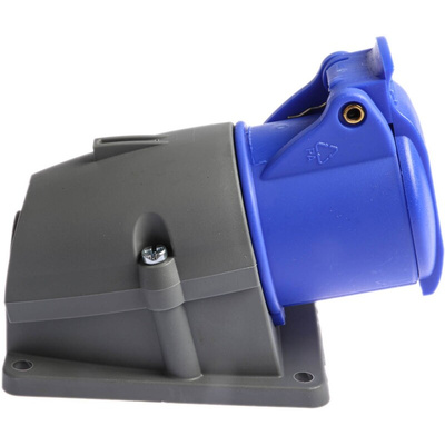 ABB, Easy & Safe IP44 Blue Wall Mount 2P + E Right Angle Industrial Power Socket, Rated At 16A, 230 V