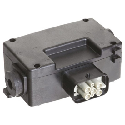 Harting, Han Power S IP65 Black Surface Mount 6P + E Industrial Power Socket, Rated At 10A, 600 V