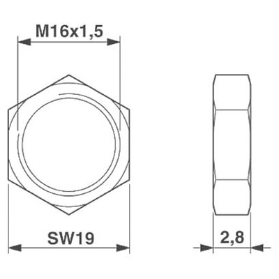 Phoenix Contact Flat Nut for use with Flush Type Connector