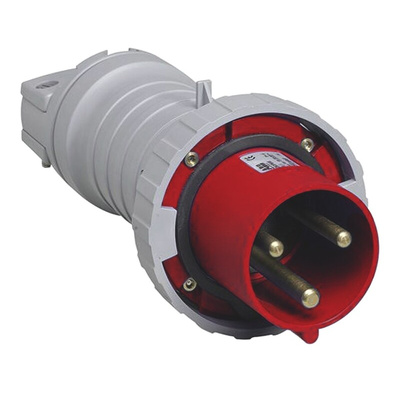 Amphenol Industrial, Tough & Safe IP67 Red Cable Mount 3P + E Industrial Power Plug, Rated At 125A, 415 V