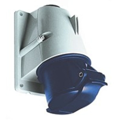 Amphenol Industrial, Easy & Safe IP44 Blue Panel Mount 2P + E Right Angle Industrial Power Socket, Rated At 64A, 230 V