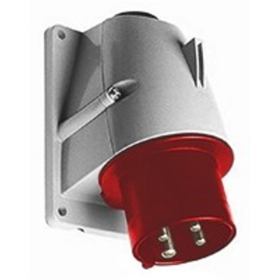 Amphenol Industrial, CMA IP44 Yellow Panel Mount 2P + E Right Angle Industrial Power Plug, Rated At 16A, 110 V