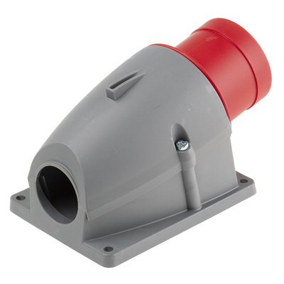 Amphenol Industrial, Easy & Safe IP44 Red Panel Mount 3P + E Right Angle Industrial Power Plug, Rated At 32A, 415 V