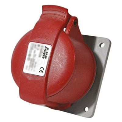 Amphenol Industrial, Easy & Safe IP44 Red Panel Mount 3P + N + E Industrial Power Socket, Rated At 16A, 415 V