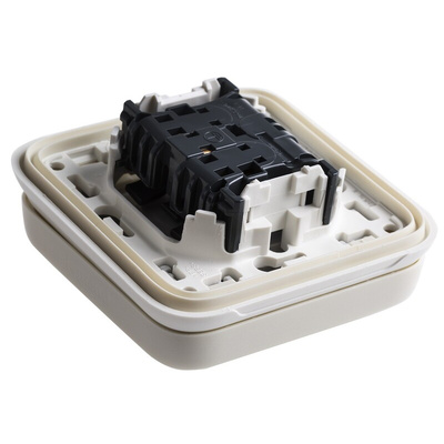 Legrand Grey 1 Gang Plug Socket, 16A, Type E - French, Outdoor Use
