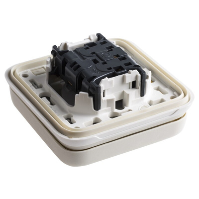 Legrand Grey 1 Gang Plug Socket, 16A, Type E - French, Outdoor Use