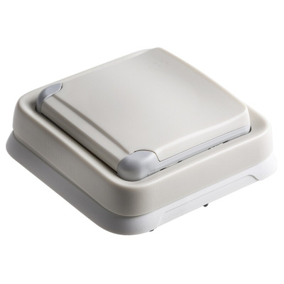 Legrand Grey 1 Gang Plug Socket, 16A, Type E - French, Outdoor Use