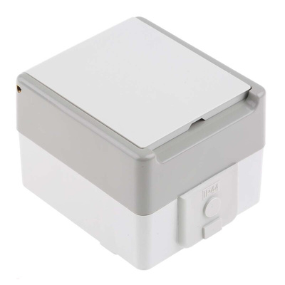 Siemens Grey 1 Gang Plug Socket, 16A, Type F - German Schuko, Outdoor Use