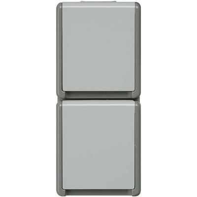 Siemens Grey 2 Gang Plug Socket, 16A, Type F - German Schuko, Outdoor Use