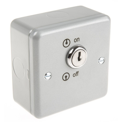 MK Electric Grey 1 Gang Key Operated Socket Switch, 2 Poles, 20A