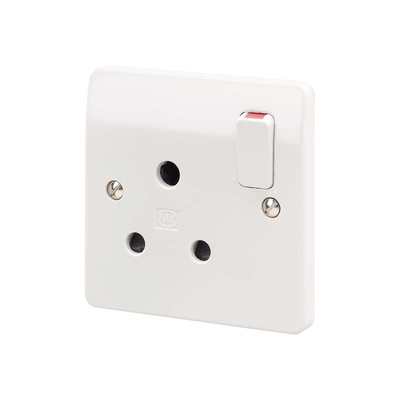 MK Electric White 1 Gang Electrical Socket, 1 Pole, 15A