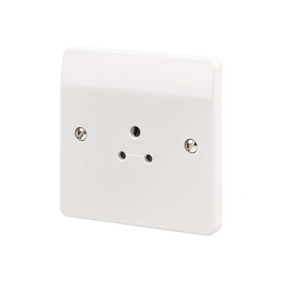 MK Electric White 1 Gang Electrical Socket, 2A
