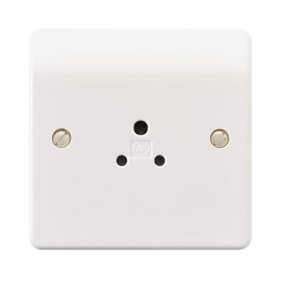 MK Electric White 1 Gang Electrical Socket, 2A