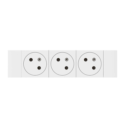 Legrand White 3 Gang Plug Socket, 16A, Type F - German Schuko, Indoor Use