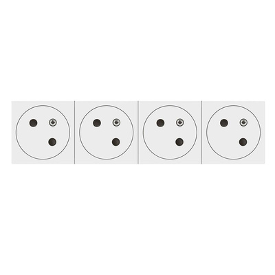Legrand White 4 Gang Plug Socket, 16A, Indoor Use