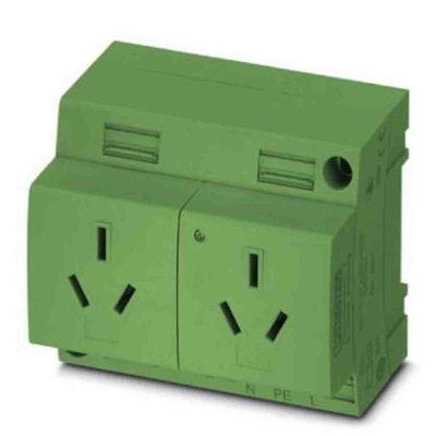 Phoenix Contact Mains Sockets, 10A, DIN Rail, 250 V