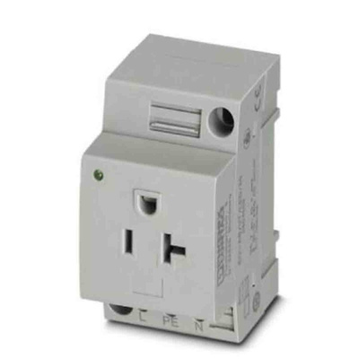 Phoenix Contact USA Mains Sockets, 20A, DIN Rail, 125 V