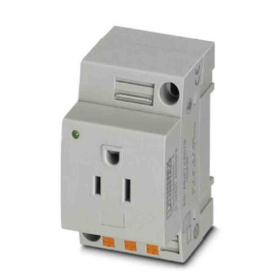 Phoenix Contact USA Mains Sockets, 15A, DIN Rail, 125 V