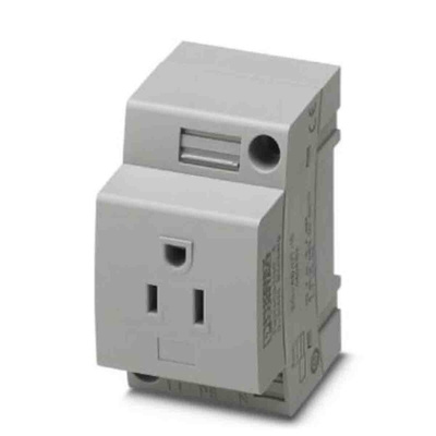 Phoenix Contact USA Mains Sockets, 15A, DIN Rail, 125 V