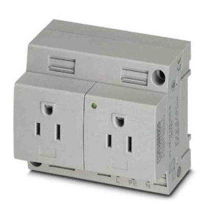 Phoenix Contact USA Mains Sockets, 15A, DIN Rail, 125 V
