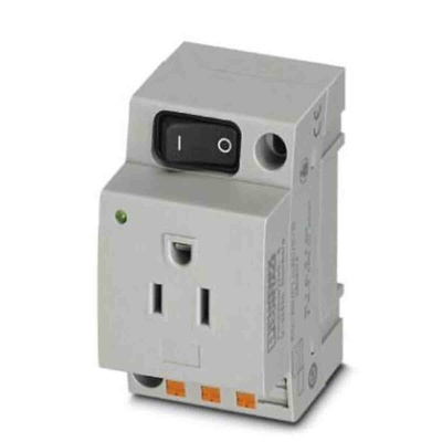 Phoenix Contact USA Mains Sockets, 15A, DIN Rail, 125 V