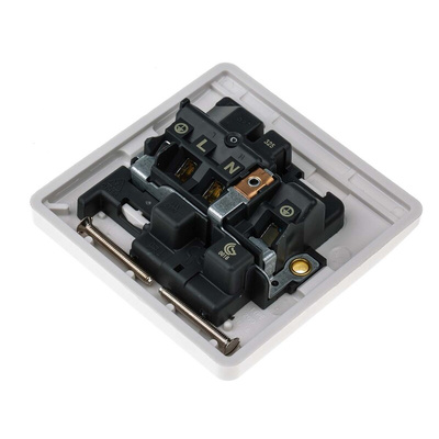 MK Electric White 1 Gang Plug Socket, 2 Poles, 13A, Type G - British, Indoor Use