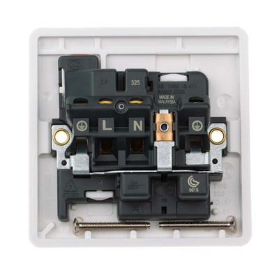 MK Electric White 1 Gang Plug Socket, 2 Poles, 13A, Type G - British, Indoor Use