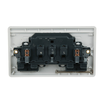 MK Electric White 2 Gang Plug Socket, 2 Poles, 13A, Type G - British, Indoor Use