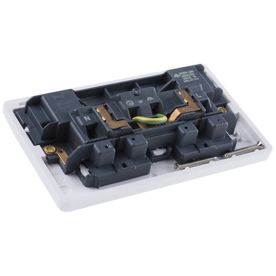 MK Electric White 2 Gang Plug Socket, 2 Poles, 13A, Type G - British, Indoor Use
