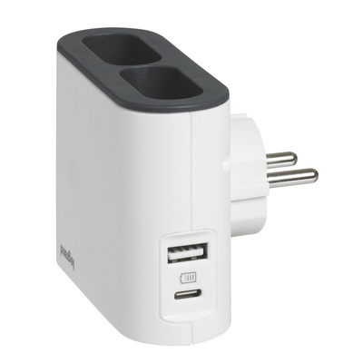 Legrand French / German Multi Outlet Plug, 6A, Plug-In