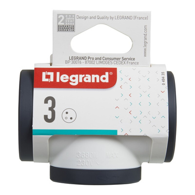 Legrand French / German Multi Outlet Plug, 16A, Plug-In