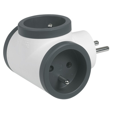 Legrand French / German Multi Outlet Plug, 16A, Plug-In