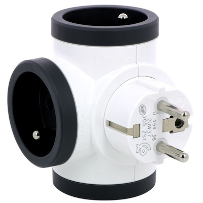 Legrand French / German Multi Outlet Plug, 16A, Plug-In