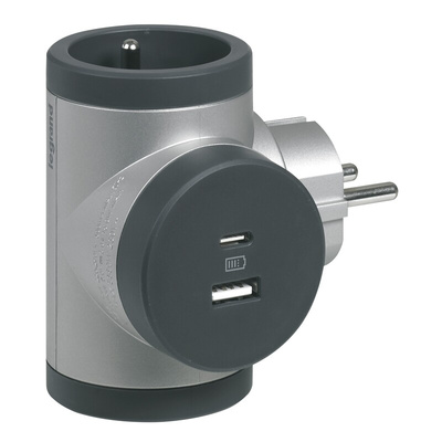 Legrand French / German Multi Outlet Plug, 16A, Plug-In