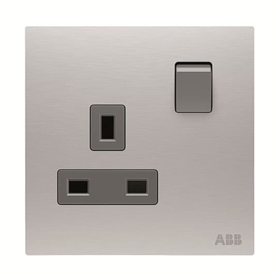 ABB Silver Electrical Socket, 2 Poles, 13A