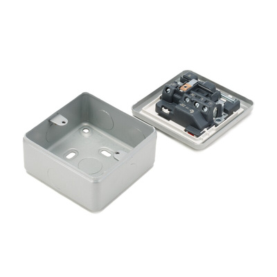 MK Electric Grey 1 Gang Plug Socket, 2 Poles, 13A, Type G - British, Indoor Use